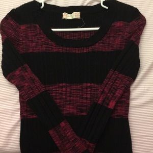 Pink Republic Long Sleeved Black Striped Sweater